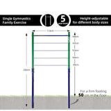 Gym Equipment & Accessories: Single Outdoor Pull-Up Bar  Height Adjustable Gymnastics & Fitness Bar