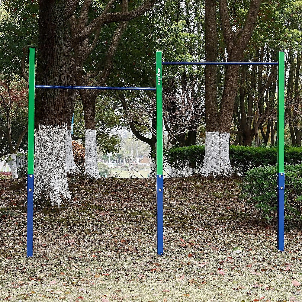 Gym Equipment & Accessories: Double Outdoor Pull-Up Bar  Height Adjustable Gymnastics & Fitness Bar