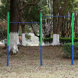 Gym Equipment & Accessories: Double Outdoor Pull-Up Bar  Height Adjustable Gymnastics & Fitness Bar