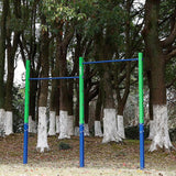 Gym Equipment & Accessories: Double Outdoor Pull-Up Bar  Height Adjustable Gymnastics & Fitness Bar