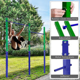 Gym Equipment & Accessories: Double Outdoor Pull-Up Bar  Height Adjustable Gymnastics & Fitness Bar