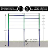 Gym Equipment & Accessories: Double Outdoor Pull-Up Bar  Height Adjustable Gymnastics & Fitness Bar