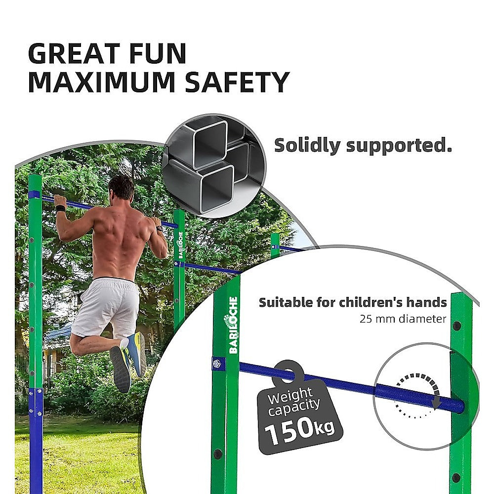 Gym Equipment & Accessories: Triple Outdoor Pull-Up Bar  Height Adjustable Gymnastics & Fitness Bar