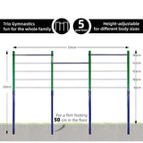 Gym Equipment & Accessories: Triple Outdoor Pull-Up Bar  Height Adjustable Gymnastics & Fitness Bar