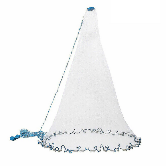 3m Nylon Fishing Cast Net – Quick Throw Mesh with Chain Weights & Drawstring