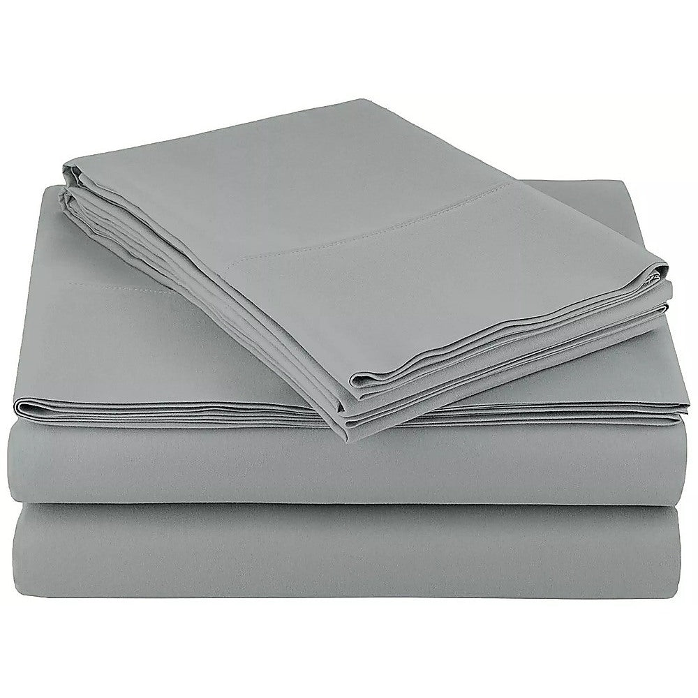 Bed Sheets: Queen Bed Sheet Set  1800 Series Microfiber, Deep Pocket, Soft & Breathable, Grey