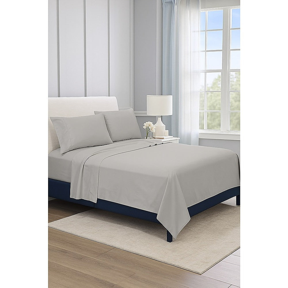 Bed Sheets: Queen Bed Sheet Set  1800 Series Microfiber, Deep Pocket, Soft & Breathable, Grey
