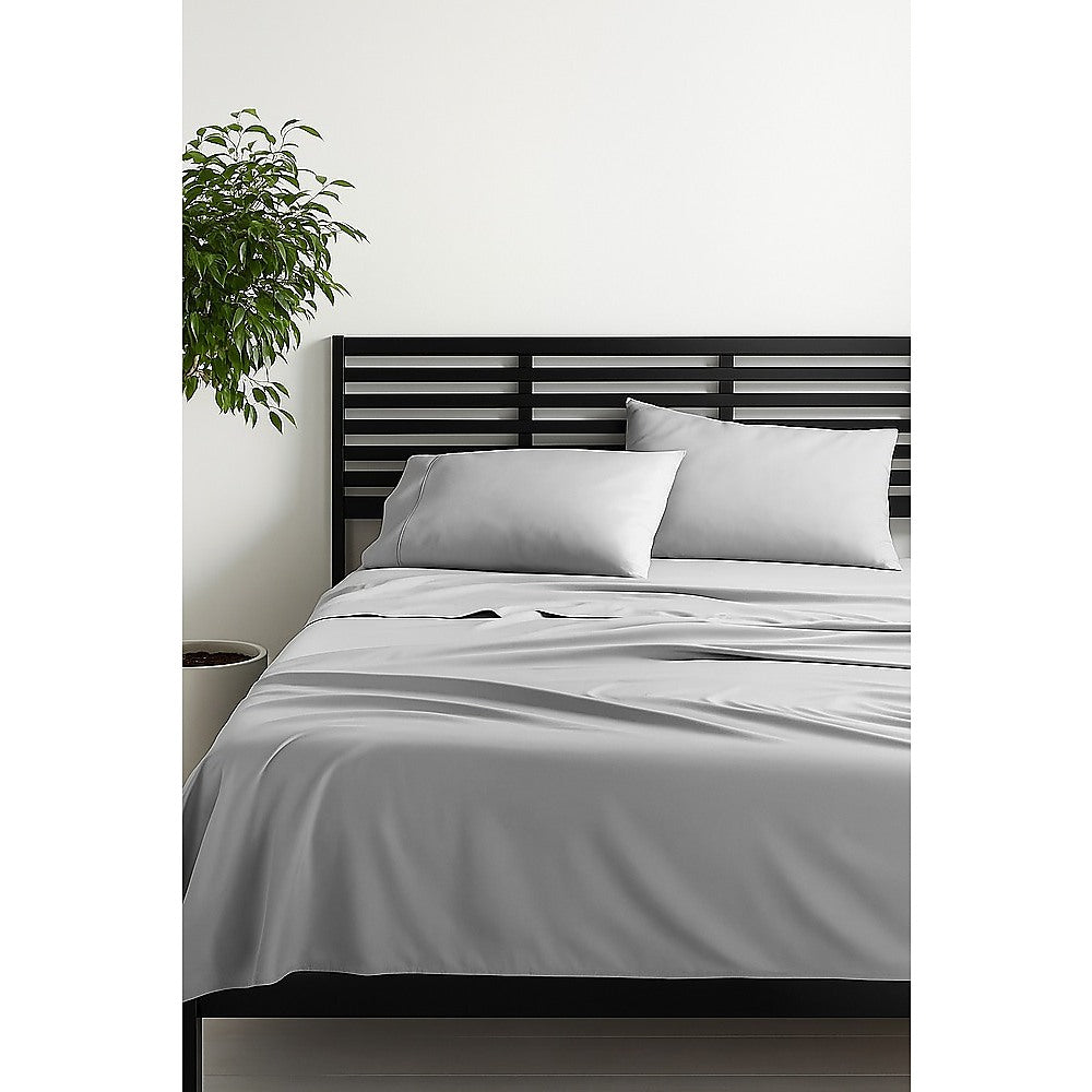 Bed Sheets: King Bed Sheet Set  1800 Series Microfiber, Deep Pocket, Soft & Breathable, Grey