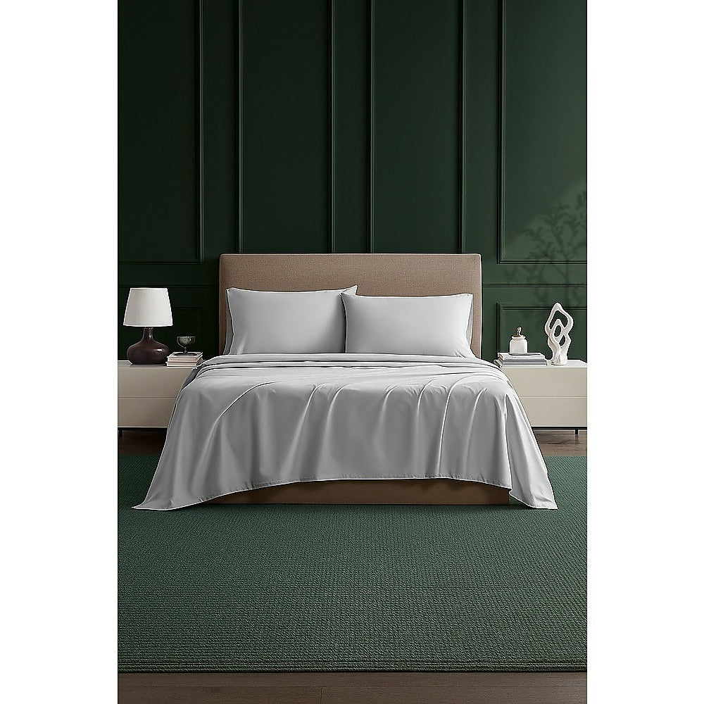Bed Sheets: Double Bed Sheet Set  1800 Series Microfiber, Deep Pocket, Soft & Breathable, White
