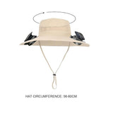 Men's Hats & Caps: Solar & USB Powered Cooling Hat with Dual Fan  Khaki Outdoor Sun Hat