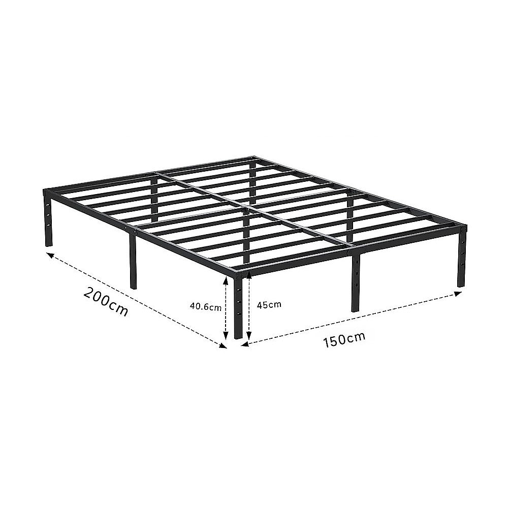 Beds & Bed Frames: Queen Metal Bed Frame 45cm High  Full Steel Base Platform