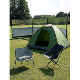 Tents: Camping Windbreak with Clear Windows & Bag  725x140cm Grey