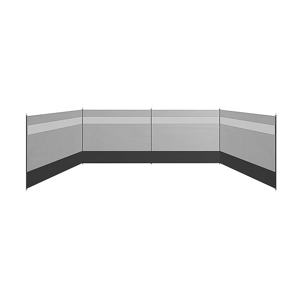 Tents: Camping Windbreak with Clear Windows & Bag  725x140cm Grey