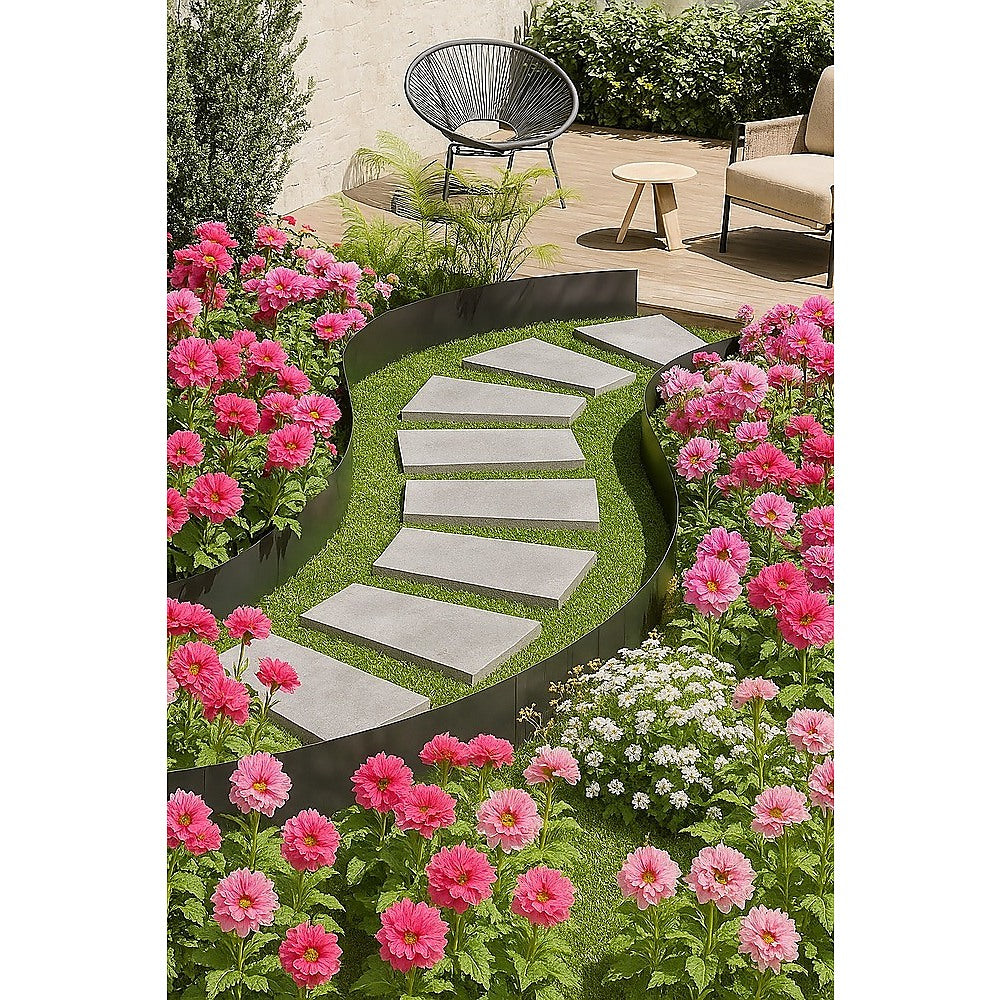 Gardening Accessories: Steel Landscape Edging 6 Pack  100x20cm Rust-Resistant Garden Border Edging