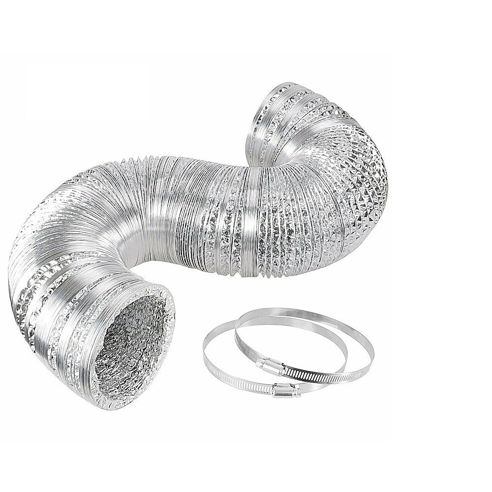 10.5cm x 7.6m Flexible Aluminium Air Duct – Dryer & HVAC Vent Hose