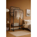 Clothing & Wardrobe Storage: Double Clothes Rack Metal Garment Rail 80x154cm  Heavy Duty Hanging Shelf Storage