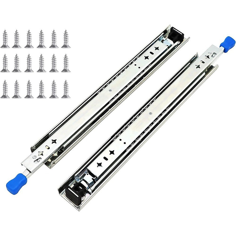 Bathroom Cabinets, Cupboards & Storage: 2 x 125kg Heavy Duty Locking Drawer Slides  Industrial Drawer Runners Pair