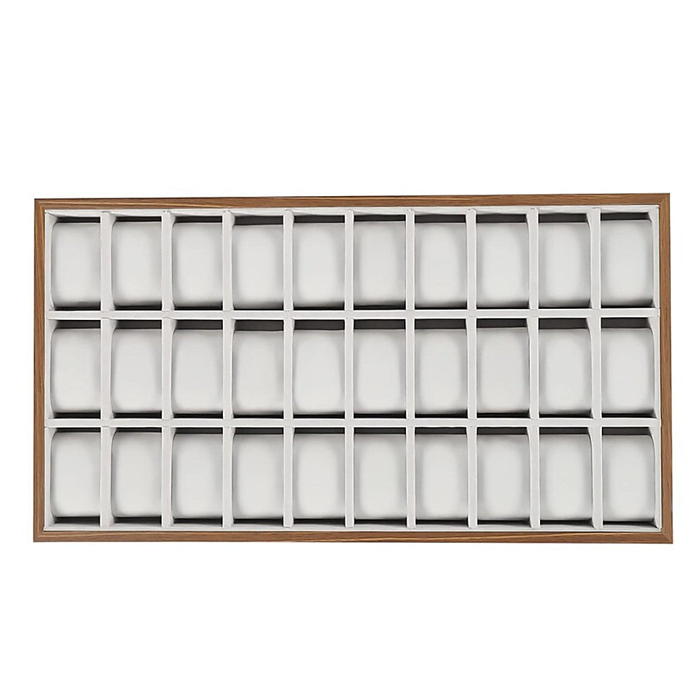 Filing & Organisation: 30-Grid Watch & Jewellery Tray Organiser Display Case Holder  Velvet Drawer Insert