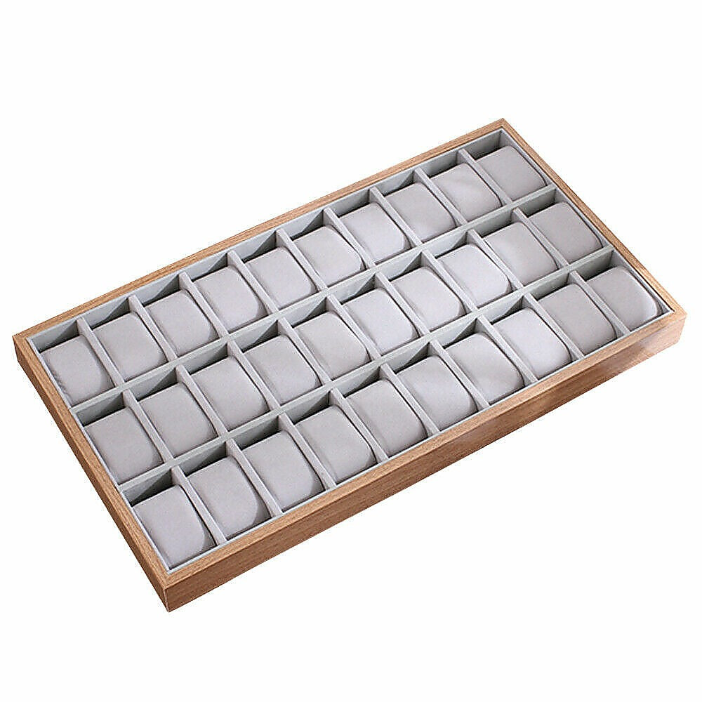 Filing & Organisation: 30-Grid Watch & Jewellery Tray Organiser Display Case Holder  Velvet Drawer Insert