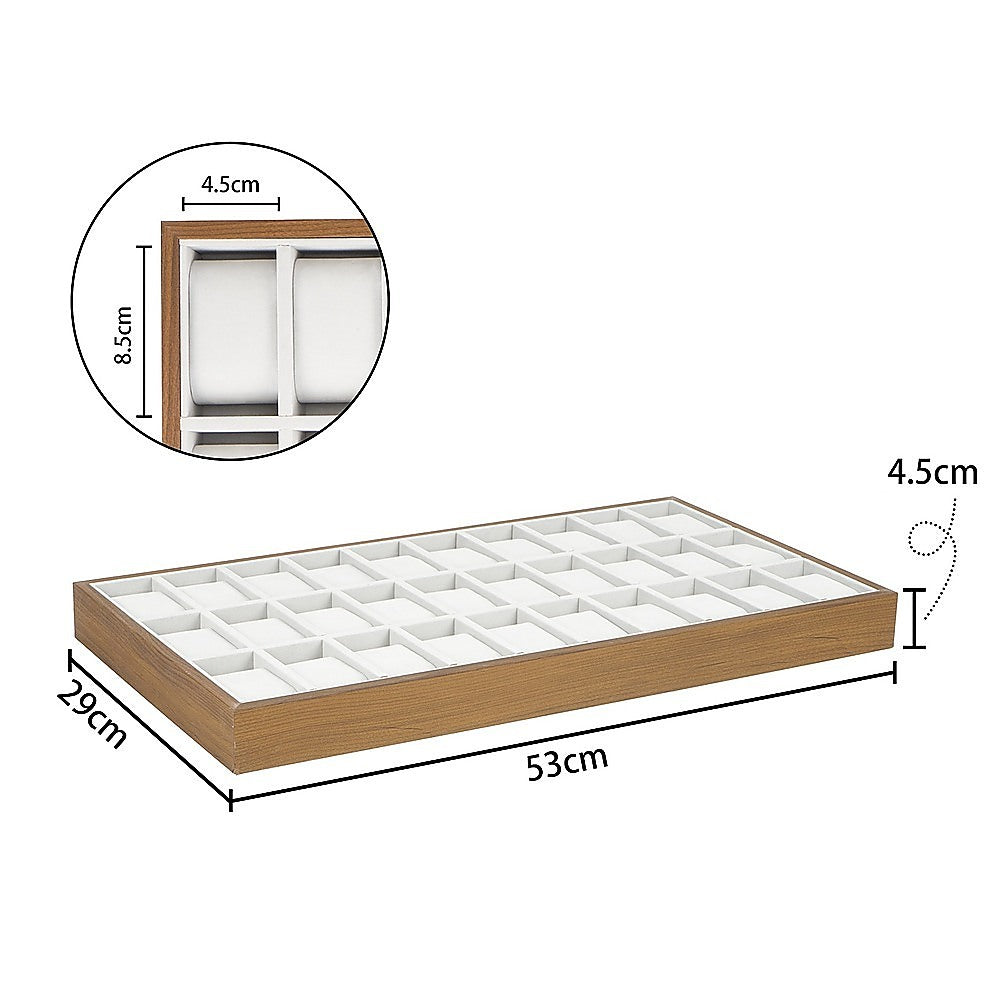 Filing & Organisation: 30-Grid Watch & Jewellery Tray Organiser Display Case Holder  Velvet Drawer Insert