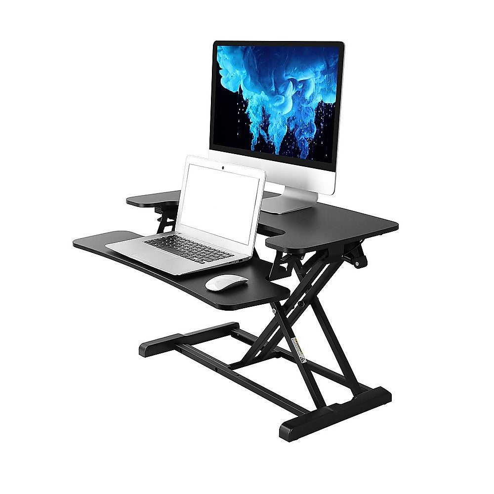 Desks: Ergonomic Standing Desk Converter  Height Adjustable Sit Stand Workstation