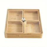 Food Storage: Square Bamboo Snack Serving Tray  Eco-Friendly Platter for Fruit, Cheese & Appetisers