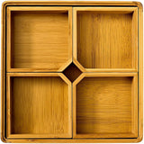 Food Storage: Square Bamboo Snack Serving Tray  Eco-Friendly Platter for Fruit, Cheese & Appetisers