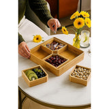 Food Storage: Square Bamboo Snack Serving Tray  Eco-Friendly Platter for Fruit, Cheese & Appetisers