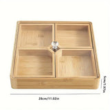 Food Storage: Square Bamboo Snack Serving Tray  Eco-Friendly Platter for Fruit, Cheese & Appetisers