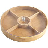 Food Storage: Round Bamboo Snack Serving Tray  Eco-Friendly Platter for Fruit, Cheese & Appetisers