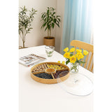 Food Storage: Round Bamboo Snack Serving Tray  Eco-Friendly Platter for Fruit, Cheese & Appetisers