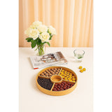 Food Storage: Round Bamboo Snack Serving Tray  Eco-Friendly Platter for Fruit, Cheese & Appetisers