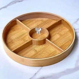 Food Storage: Round Bamboo Snack Serving Tray  Eco-Friendly Platter for Fruit, Cheese & Appetisers