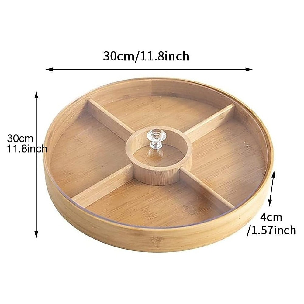 Food Storage: Round Bamboo Snack Serving Tray  Eco-Friendly Platter for Fruit, Cheese & Appetisers