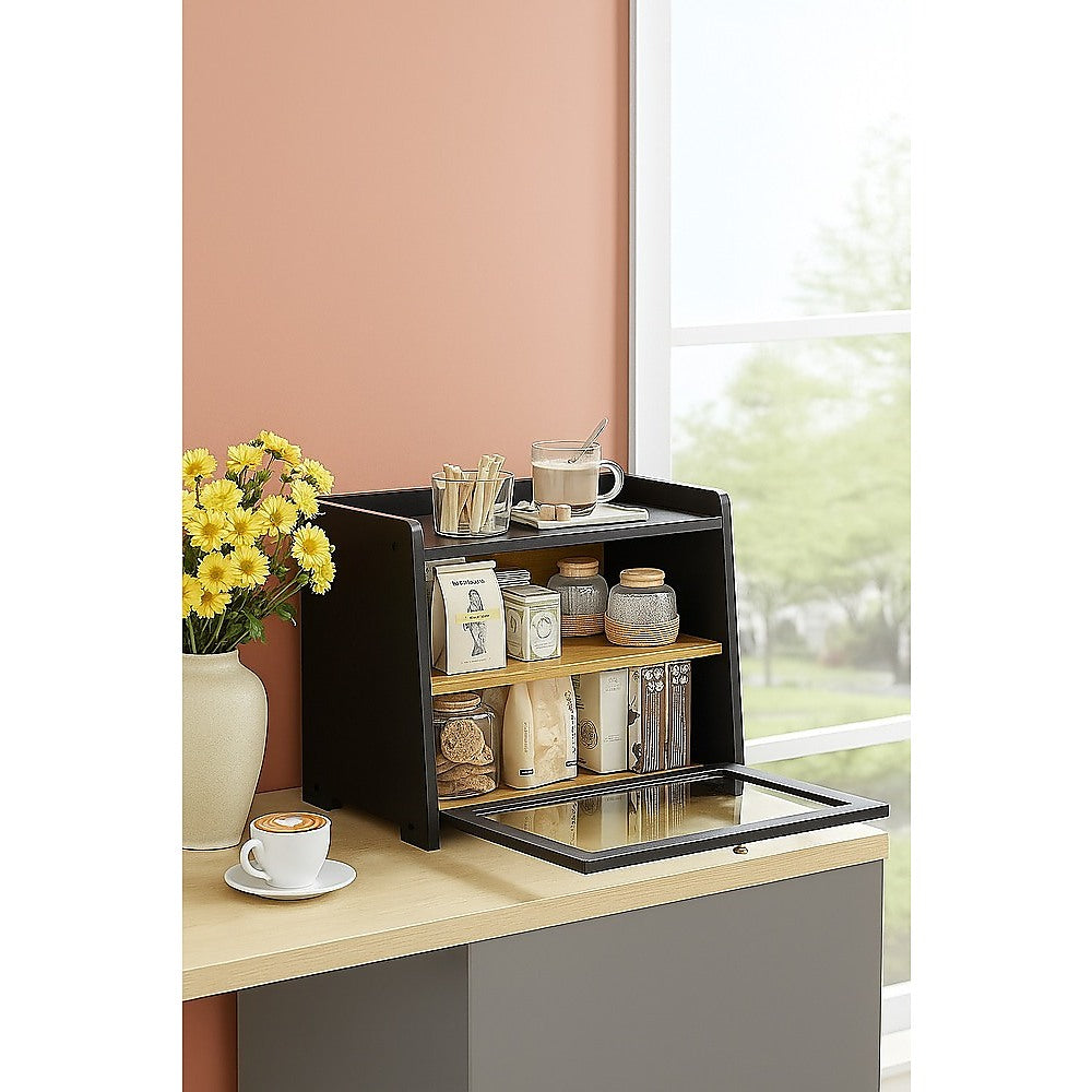 Kitchen Utensils: Enclosed Bread Box  Large Kitchen Countertop Bread Storage Container for Freshness & Organisation