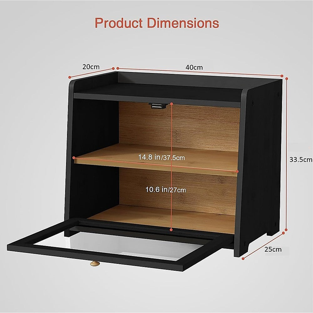 Kitchen Utensils: Enclosed Bread Box  Large Kitchen Countertop Bread Storage Container for Freshness & Organisation
