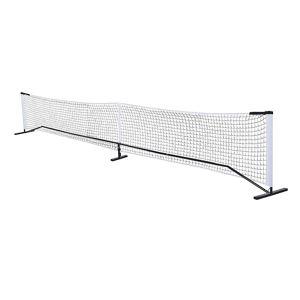 Tennis: Portable 6.7m Pickleball Net Set  Heavy Duty Metal Frame with Wheels