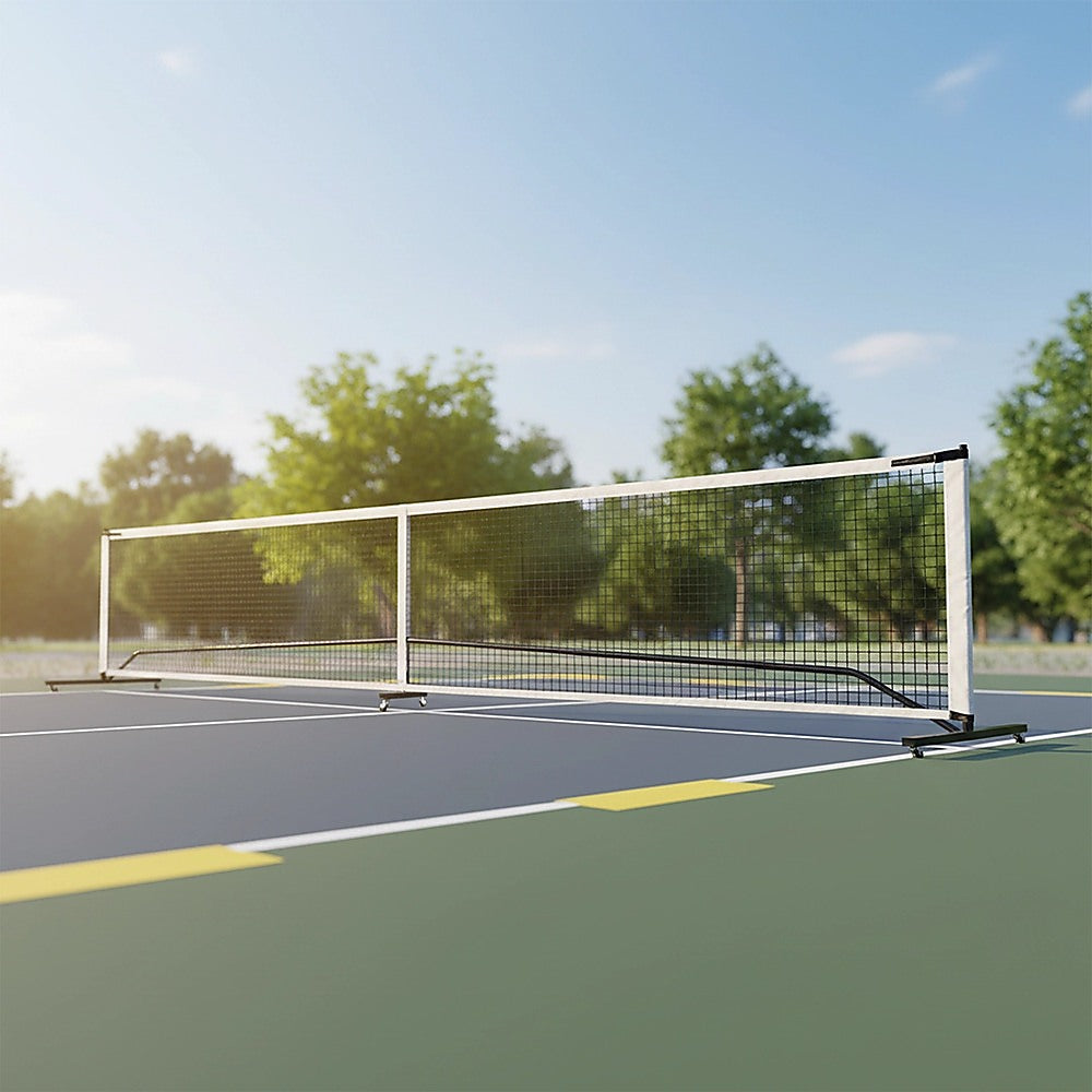 Tennis: Portable 6.7m Pickleball Net Set  Heavy Duty Metal Frame with Wheels