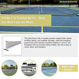 Tennis: Portable 6.7m Pickleball Net Set  Heavy Duty Metal Frame with Wheels