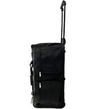 Duffel Bags: Large Black Wheeled Travel Duffle Bag  Rolling Luggage Trolley