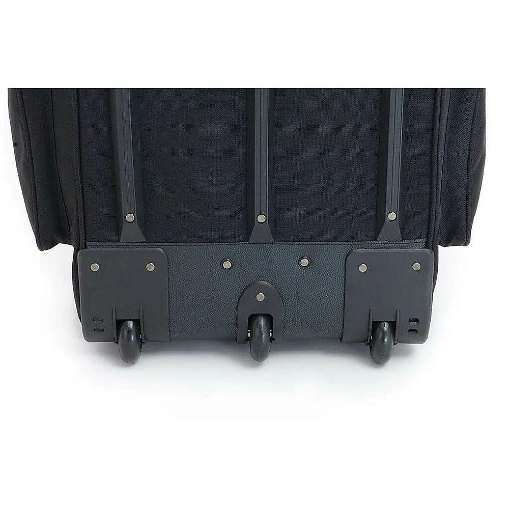 Duffel Bags: Large Black Wheeled Travel Duffle Bag  Rolling Luggage Trolley