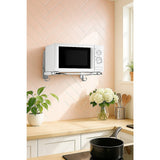 Wall Storage Racks: Stainless Steel Microwave Oven Wall Mount Bracket  Adjustable Shelf with Removable Hooks