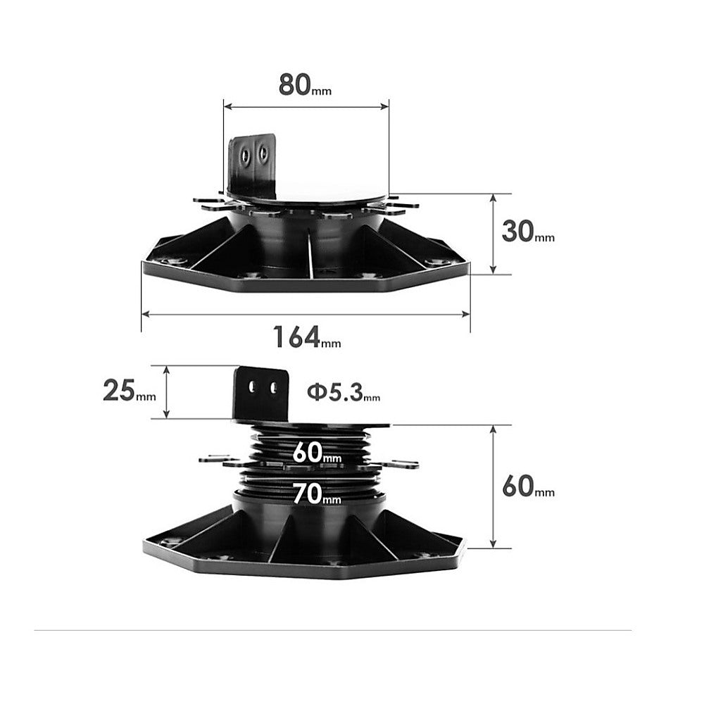 Flooring: 12 Pack Adjustable Deck Support Pedestals  Deck Foundation Bases