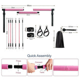 14pc Pilates Bar Kit with Resistance Bands & Belt – Multifunctional Fitness Pedal Puller for Home Workout