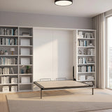 Beds & Bed Frames: Double Wall Bed in White Gloss  Space Saving Murphy Bed Kit with Silver Door Handle