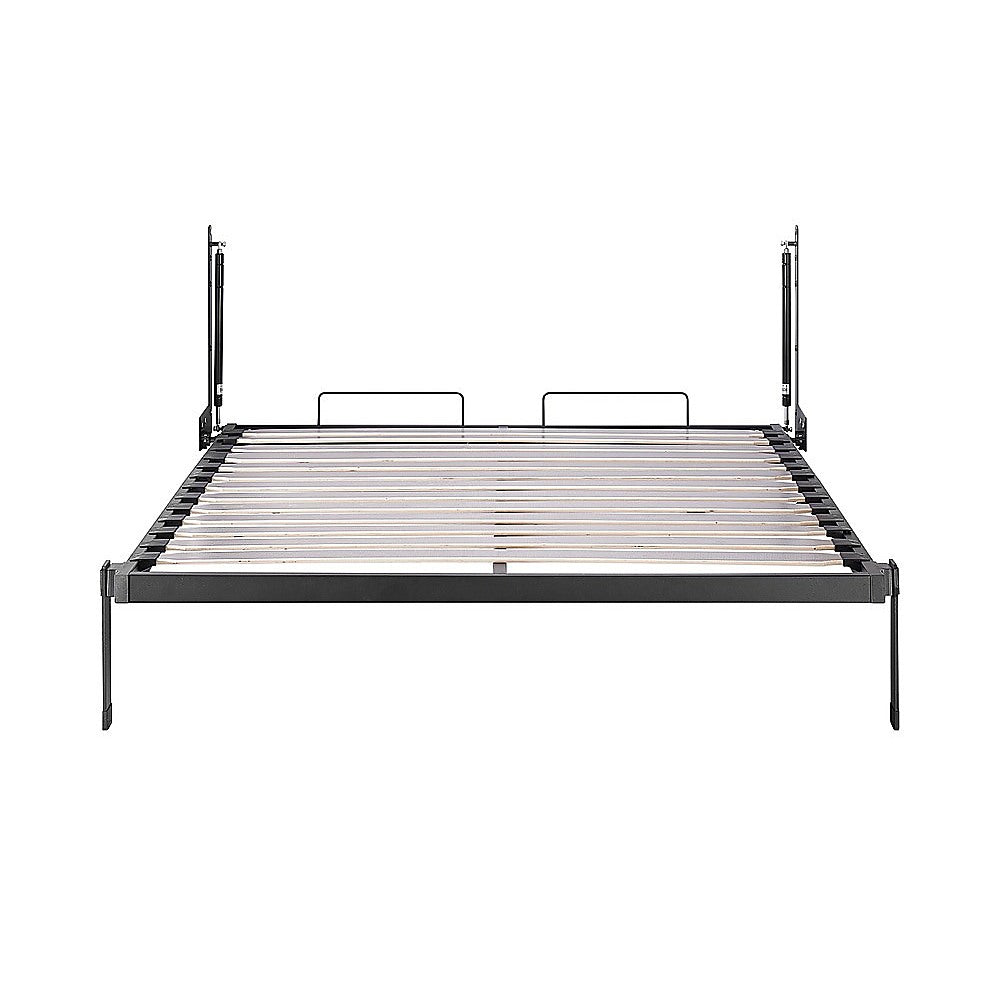 Beds & Bed Frames: Double Wall Bed in White  Space Saving Murphy Bed Kit with Silver Door Handle