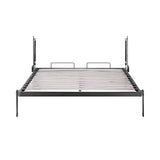Beds & Bed Frames: Double Wall Bed in White  Space Saving Murphy Bed Kit with Black Door Handle