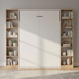 Beds & Bed Frames: Double Wall Bed in White  Space Saving Murphy Bed Kit with Gold Door Handle