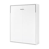 Beds & Bed Frames: Double Wall Bed in White  Space Saving Murphy Bed Kit with Gold Door Handle