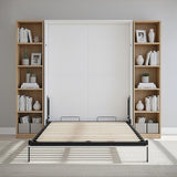 Beds & Bed Frames: Queen Wall Bed in White Gloss  Space Saving Murphy Bed Kit with Gold Door Handle